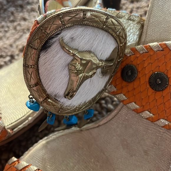 Giuseppe Zanotti Orange Woven Women's Sandals - Picture 3 of 10